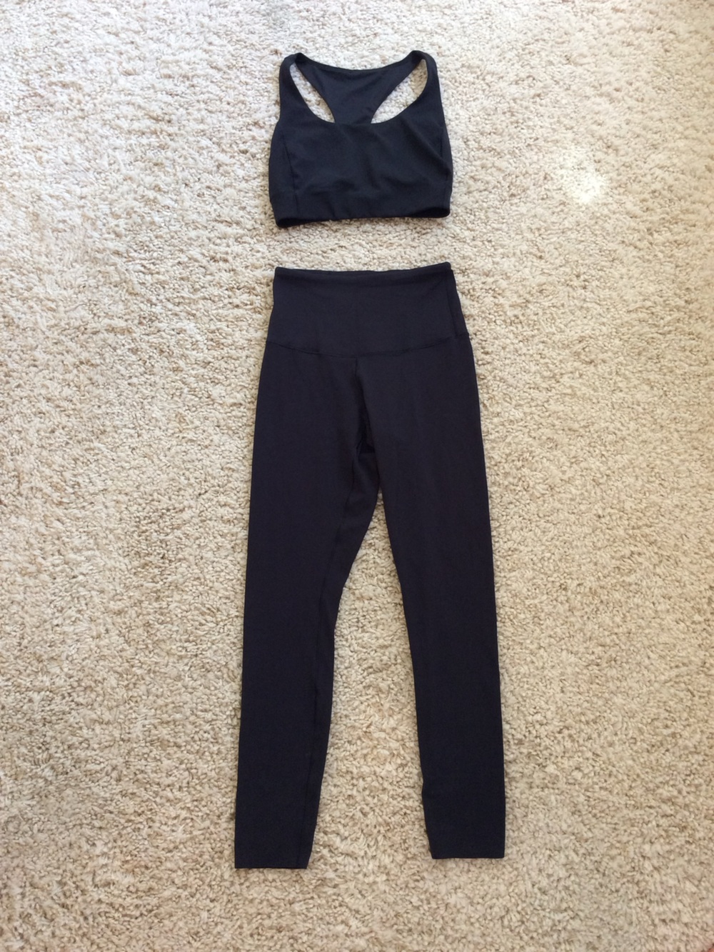RHONE Black High-Waist Leggings with Matching Sports Bra